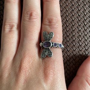 Ring- Purple stone dragonfly